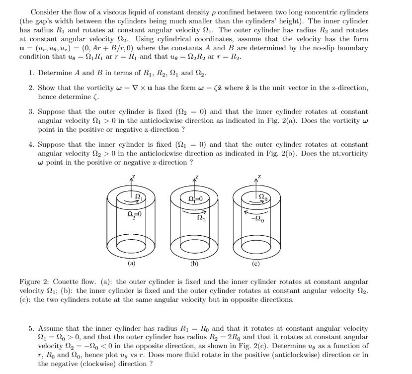SOLVED: Consider the flow of viscous liquid of constant density ...
