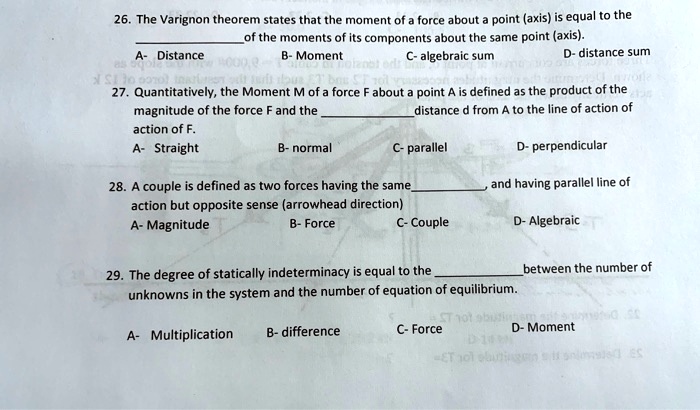 SOLVED: The Varignon theorem states that the moment of force about a ...