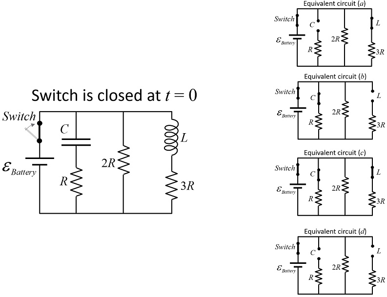 SOLVED Equivalent circuit Switch 2R Battery; Equivalent circuit Switch