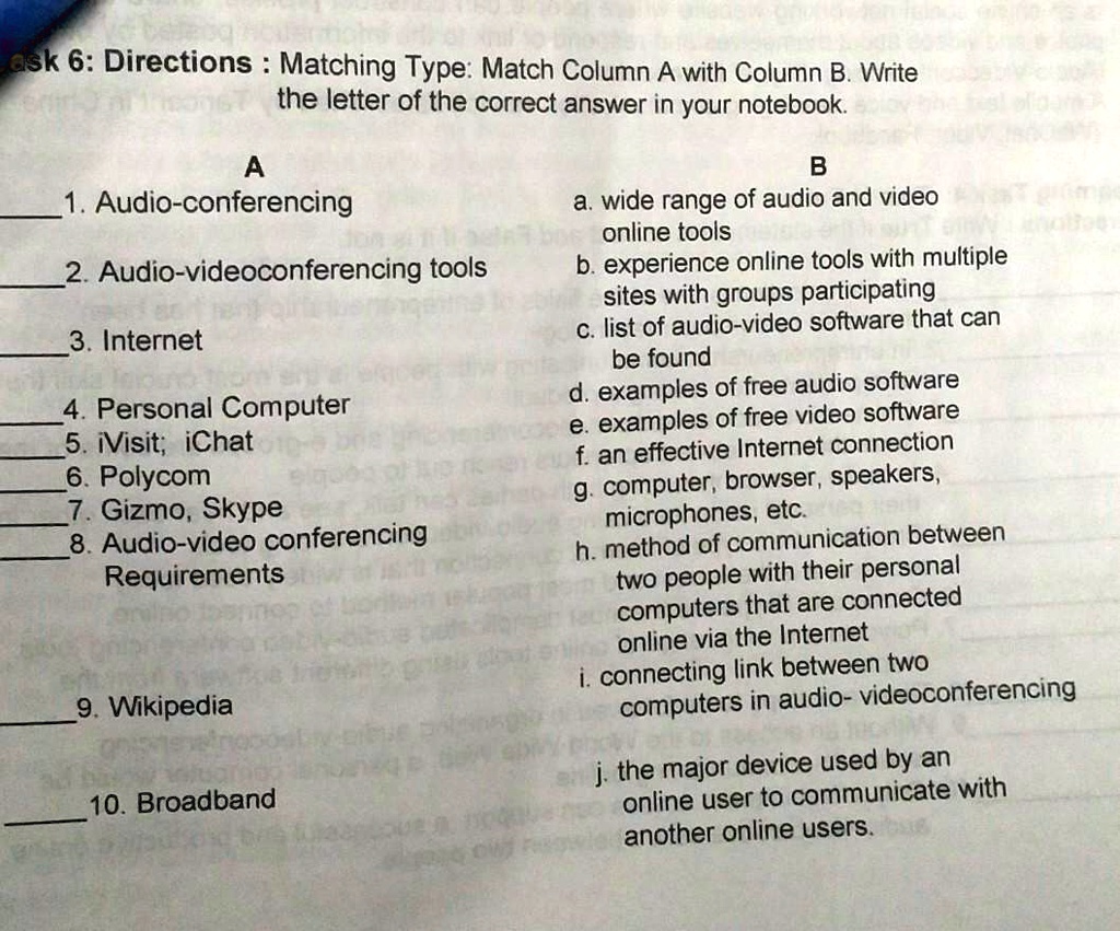 SOLVED 'pakisagutan po please ask 6 Directions Matching Type Match