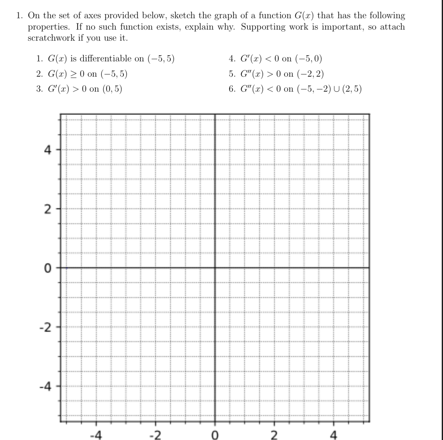 SOLVED 1. On the set of axes provided below, sketch the graph of a