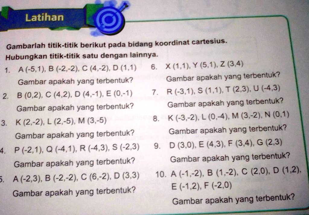 SOLVED: Gambarlah Titik-titik Berikut Pada Bidang Koordinat Cartesius ...