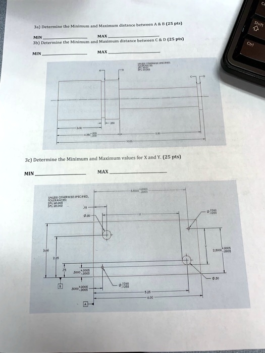 3a determine the minimum and maximum distance between a b 25 pts min ...