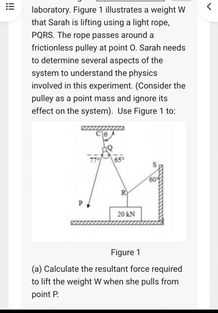 Two Ropes Experiment a physics education student sarah is conducting an experiment in her ...