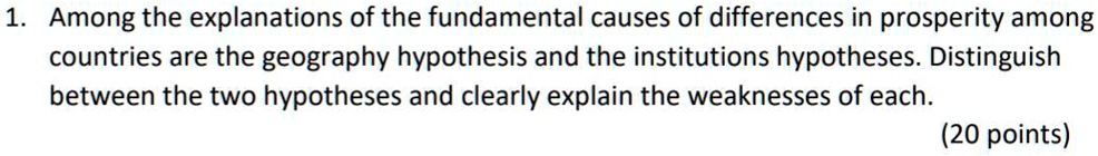 geography hypothesis economics