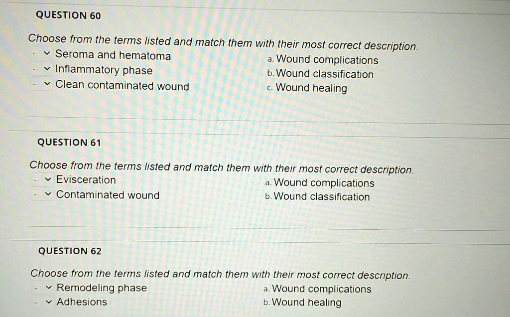 SOLVED: 60. a. Seroma and hematoma - Wound complications b ...