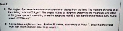 a the engine of an aeroplane rotates clockwise when viewed from the ...