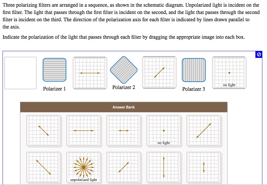 SOLVED Three polarizing filters are arranged in sequence as shown in