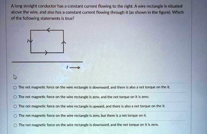 SOLVED: Alang straight conductor has constant current flowing to tlie ...