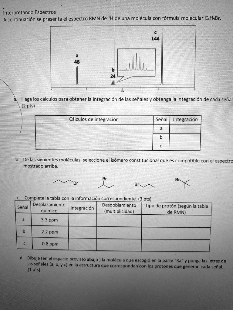 SOLVED: Interpretando Espectros Continuacion Se Presenta El Espectro ...