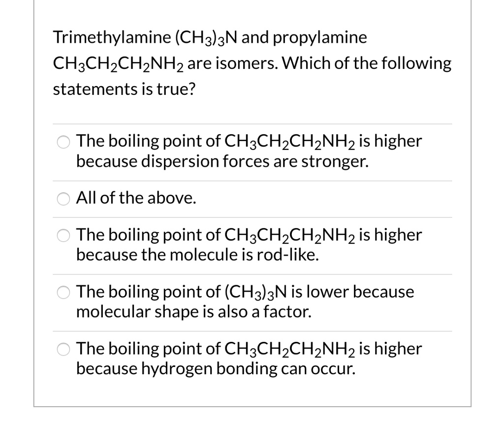 Isomers Of Propylamine