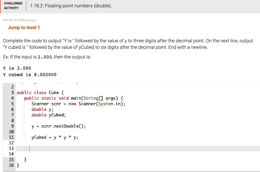 SOLVED: Complete the code to output 