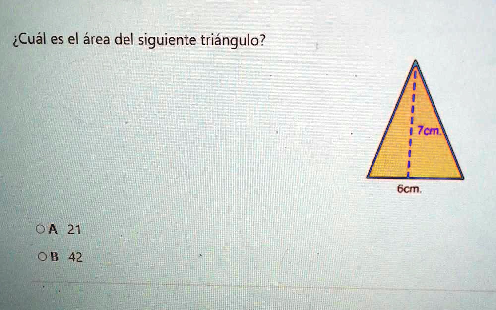 Solved: ¿cuál Es El área Del Siguiente Triángulo? Cuál Es El área Del 