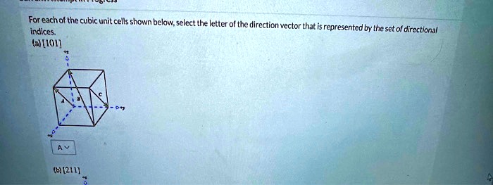 For each of the cubic unit cells shown below, select the letter of the ...