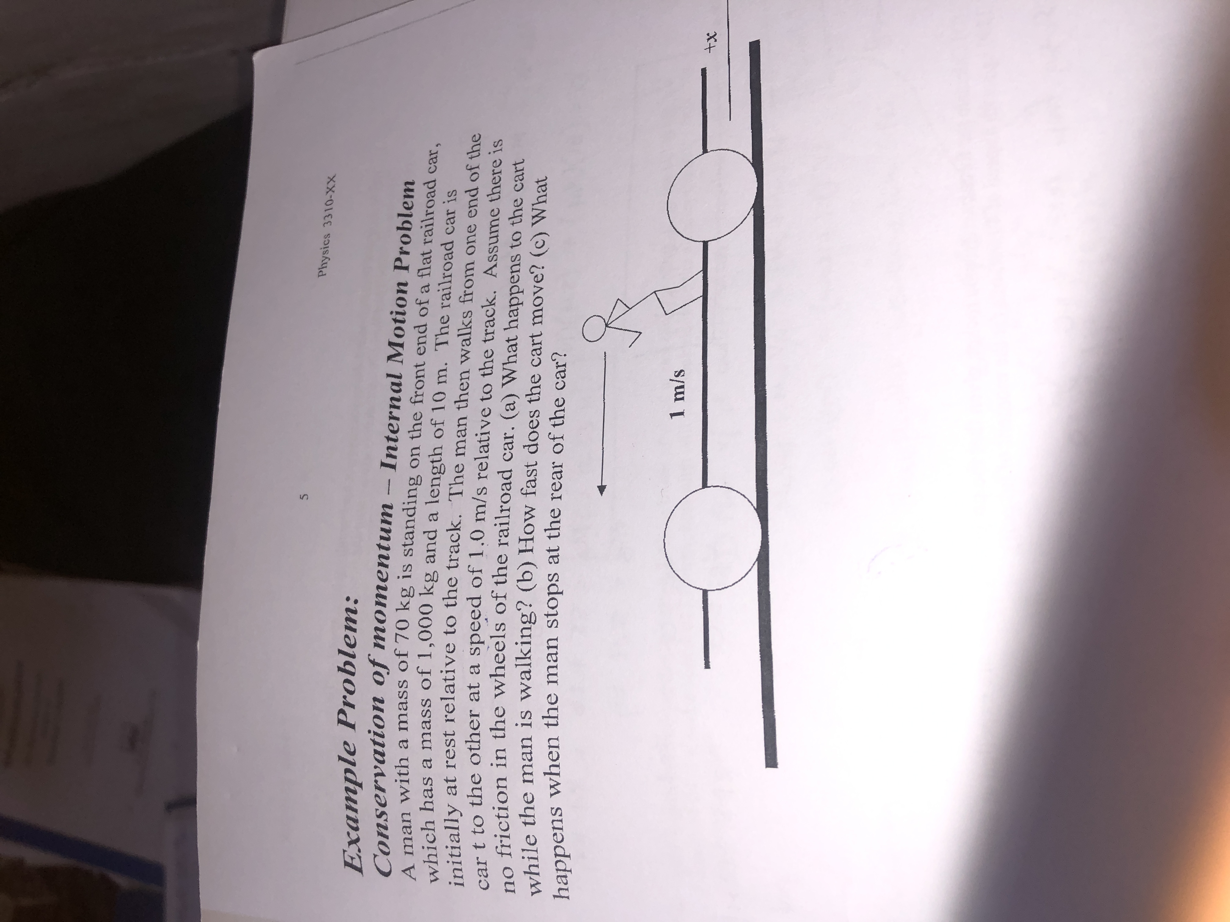 SOLVED Physics 3310xx Example Problem Conservation of momentum