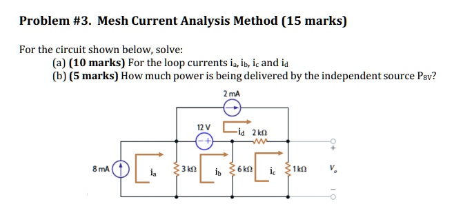 SOLVED: Problem #3: Mesh Current Analysis Method (15 marks) For the ...
