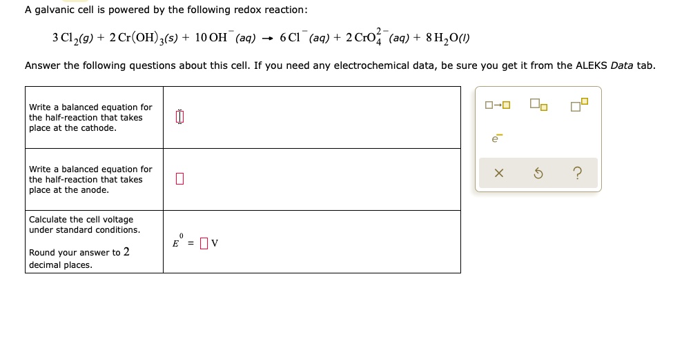 Video Solution: A Galvanic Cell Is Powered By The Following Redox 