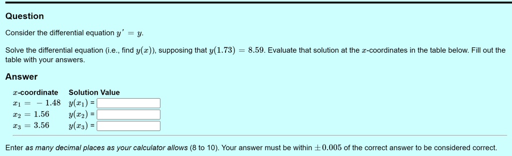 Question Consider the differential equation y' = y. Solve the ...