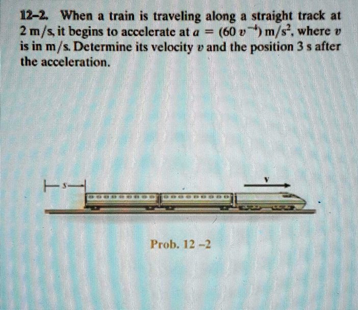 Solved: 12-2. When A Train Is Traveling Along A Straight Track At 2 M S 