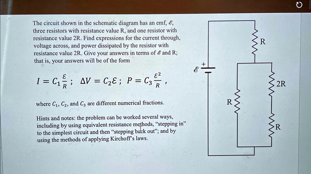 The circuit shown in the schematic diagram has an emf, E, three ...