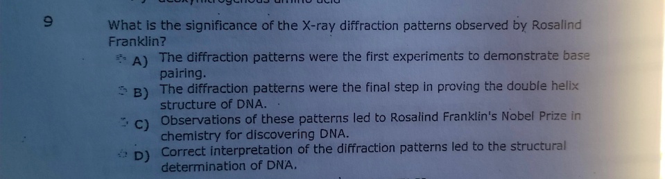 what is the significance of the x ray diffraction patterns observed by ...