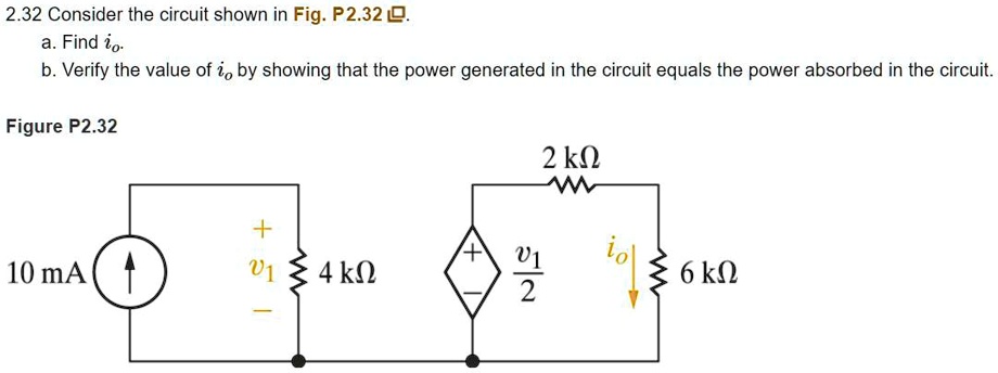 232 consider the circuit shown in figp232 afind io bverify the value of ...