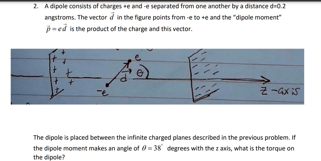 SOLVED: A dipole consists of charges +e and -e separated from one ...
