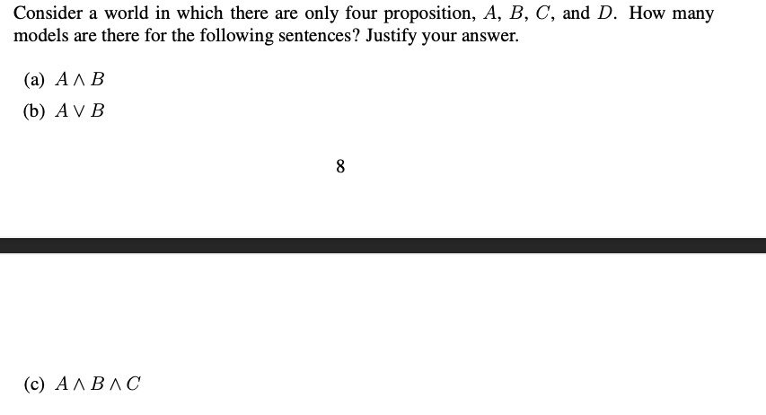 SOLVED: Consider A World In Which There Are Only Four Propositions, A ...