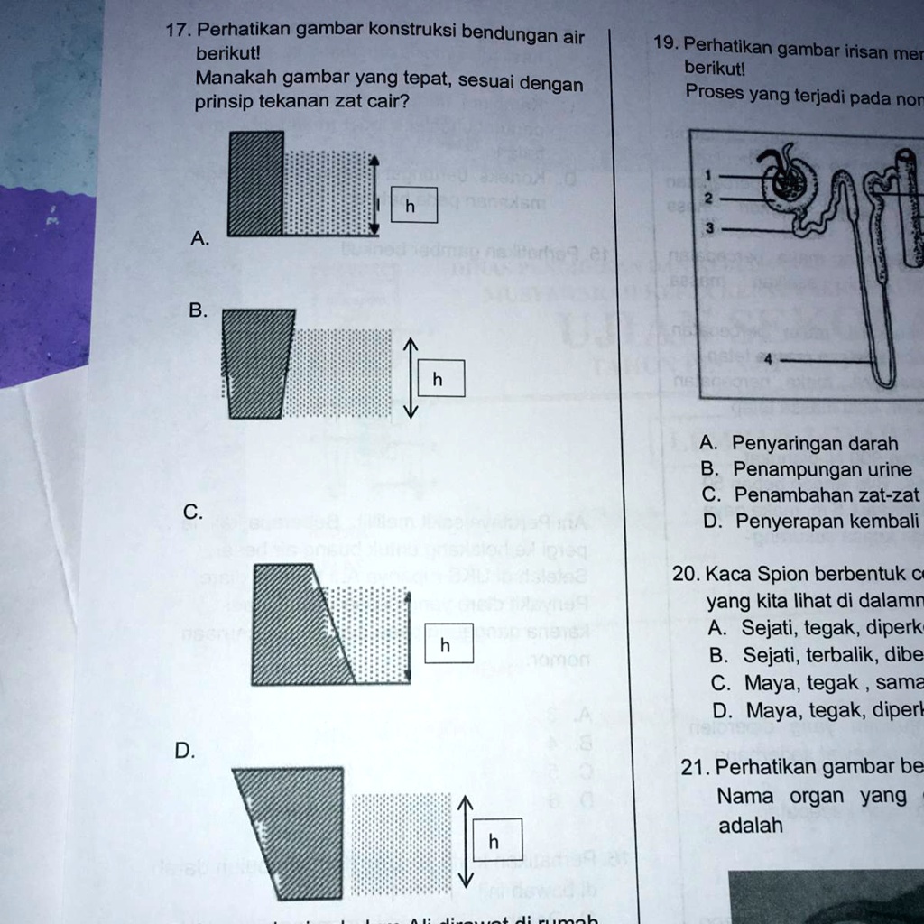 SOLVED: 17. Perhatikan Gambar Konstruksi Bendungan Air Berikut! Manakah ...