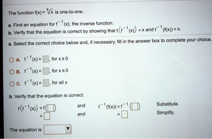 Solved The function f ﻿is one-to-one. Find its