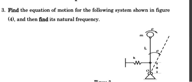 3. Find the equation of motion for the following system shown in figure ...