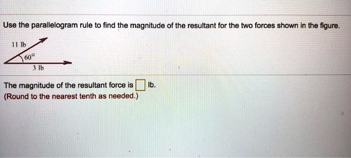 SOLVED: Use the parallelogram rule to find the magnitude of the ...
