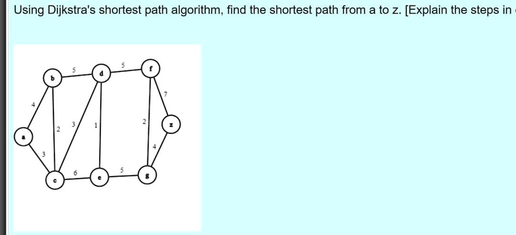 Using Dijkstra's shortest path algorithm, find the shortest path from a ...