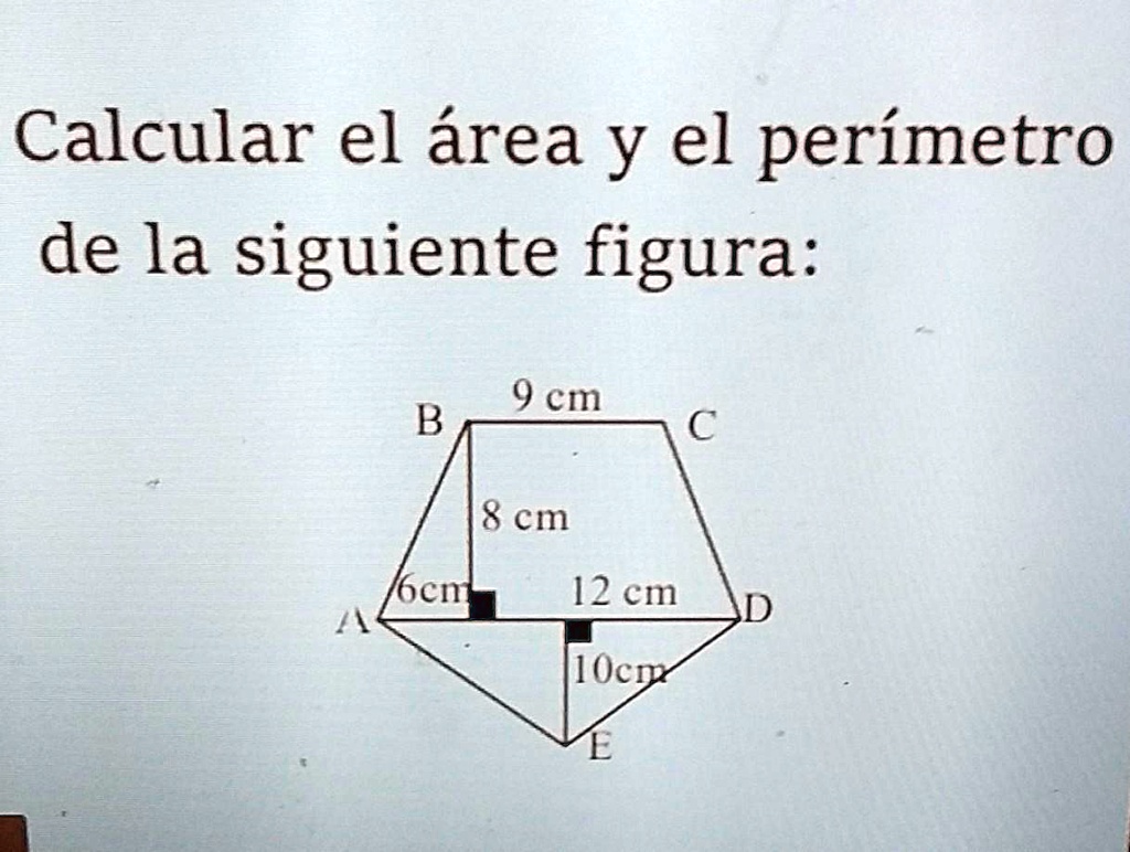 SOLVED: 4. Calcular el área y el perímetro de la siguiente figura