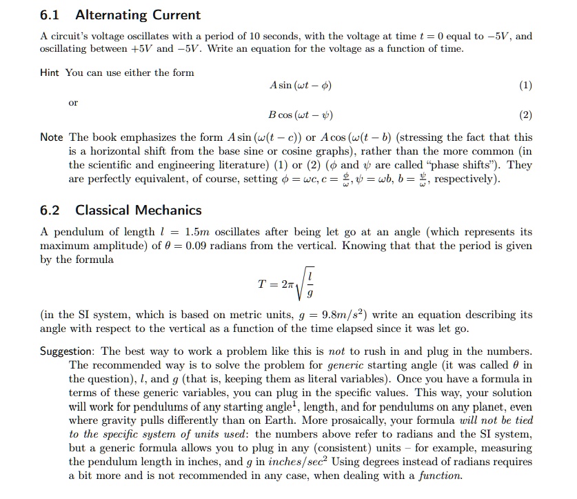 SOLVED 6.1 Alternating Current A circuits voltage oscillates with a