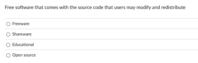free software that comes with the source code that users may modify and redistribute freeware shareware educational open source 42805