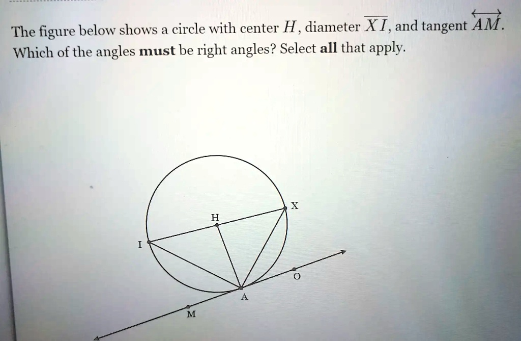 SOLVED: The figure below shows a circle with center H, diameter XT, and ...