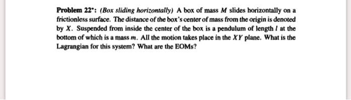 Sliding Box Problem Problem 22