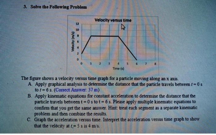SOLVED: Velocity versus time The figure shows velocity versus time ...