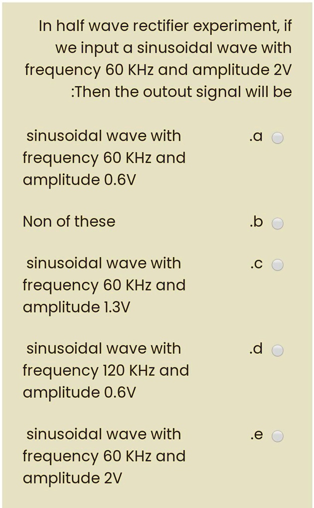 SOLVED: In half wave rectifier experiment; if we input a sinusoidal ...