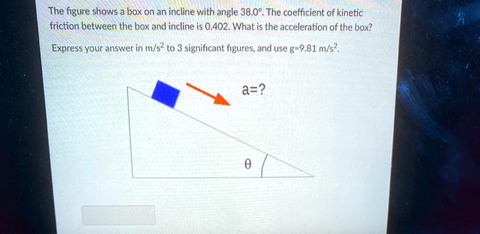 SOLVED: The figure shows box on an incline with angle 38,09. The ...