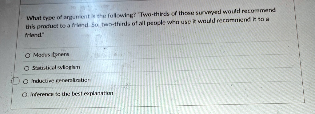 What type of argument is the following? 