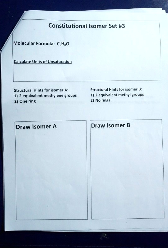 SOLVED: Constitutional Isomer Set #3 Molecular Formula: C6H10 Calculate ...