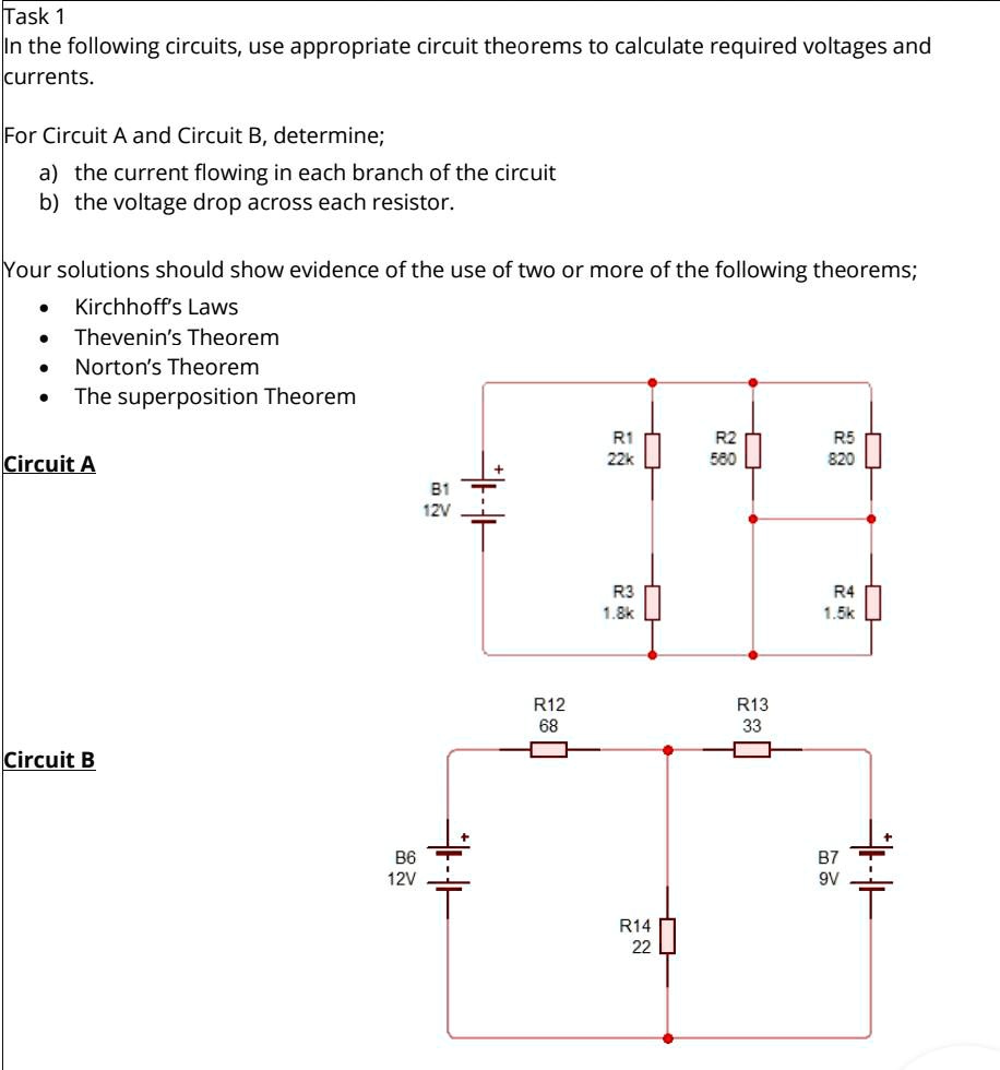 SOLVED Task 1 In The Following Circuits, Use Appropriate Circuit SOLVED Task 1 In The Following Circuits, Use Appropriate Circuit