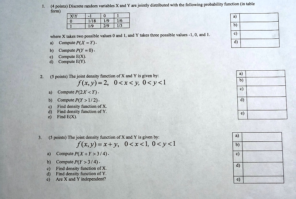 4 Points Discrete Random Variables X And Are Jointly Itprospt 4 Points Discrete Random Variables X And Are Jointly Itprospt