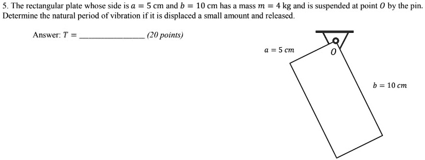 SOLVED The rectangular plate whose sides are a 5 cm and b 10