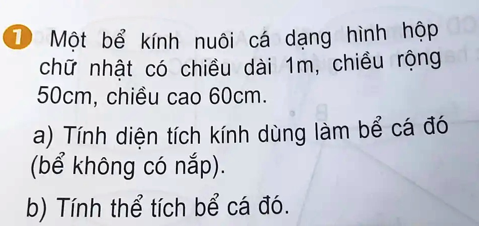 Solved Má™t Báƒ KÃ­nh NuÃ´i CÃ¡ Dáº¡ng HÃ¬nh Há™p Chá¯ Nháº­t CÃ³