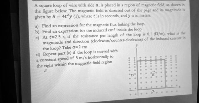 A square loop of wire with side a is placed in a region of...