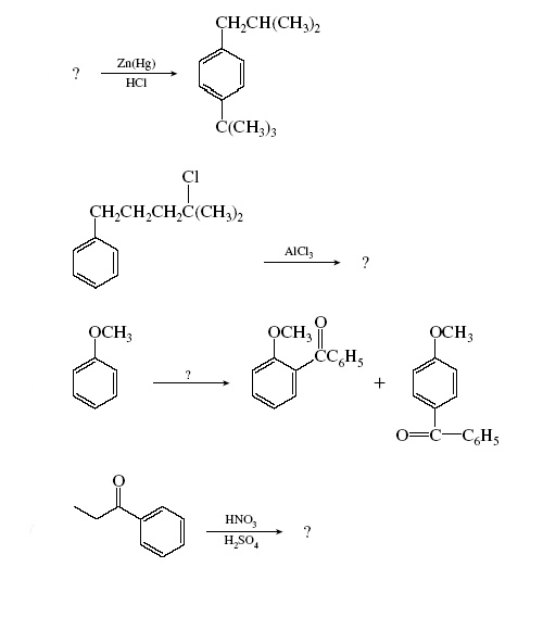 SOLVED: CH3, CH(CH3) Zn(Hg), F, HCl C(CH3)3 CH3, CH3, CH3-C(CH3) AlCl3 ...