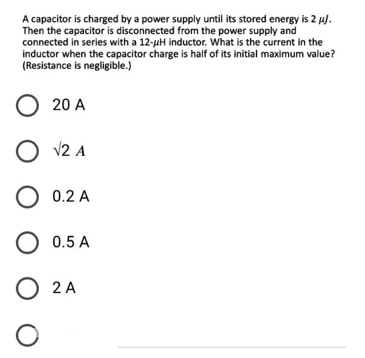 SOLVED A capacitor is charged by a power supply until its stored